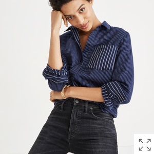 Madewell | Classic ex-boyfriend shirt Stripe mix